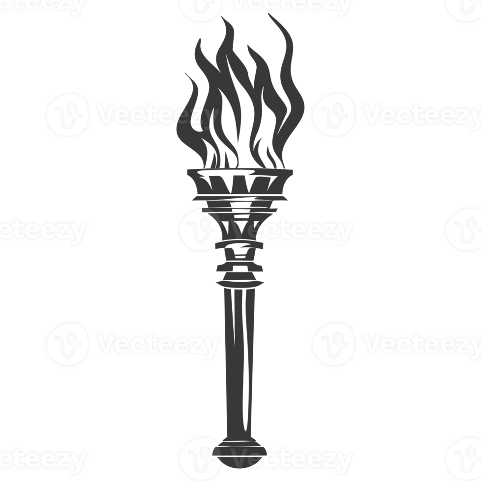 AI generated Silhouette torch black color only png