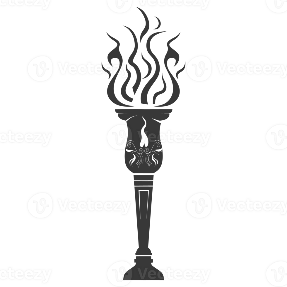 AI generated Silhouette torch black color only png