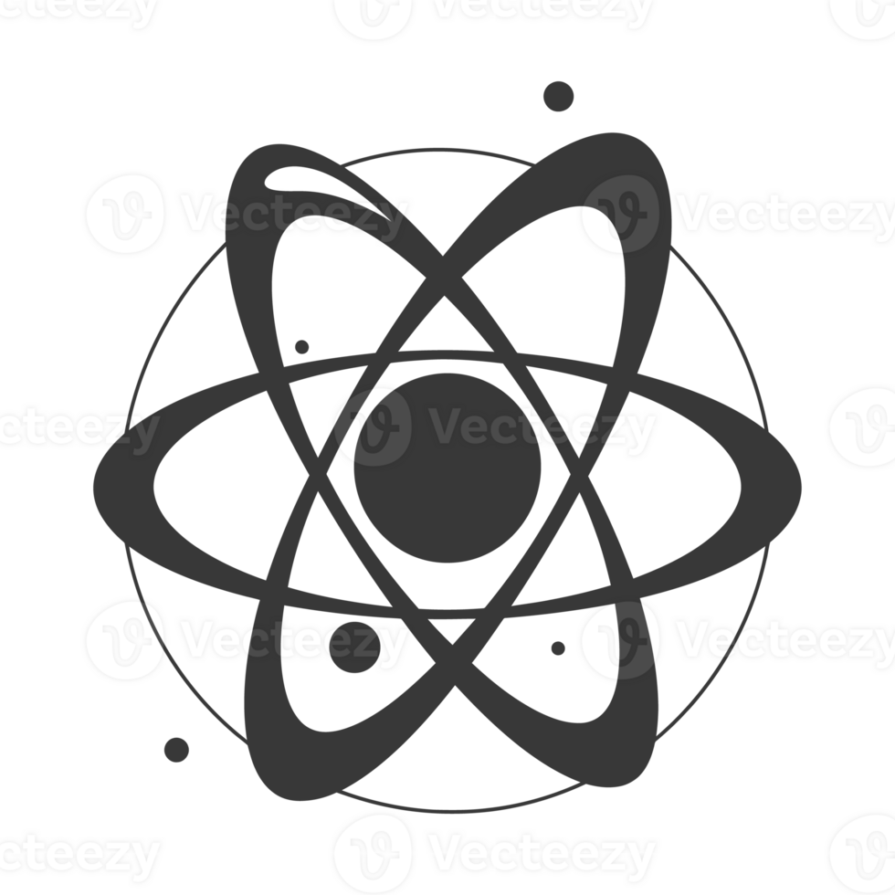 AI generated Silhouette Atom symbol black color only png
