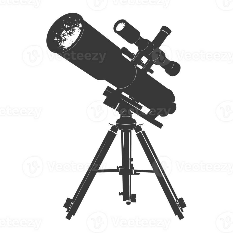 AI generated Silhouette telescope black color only png