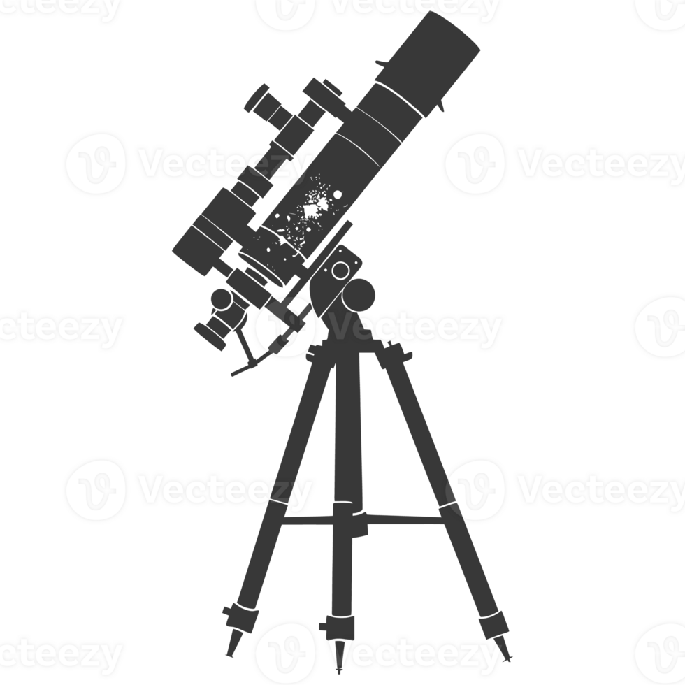 AI generated Silhouette telescope black color only png
