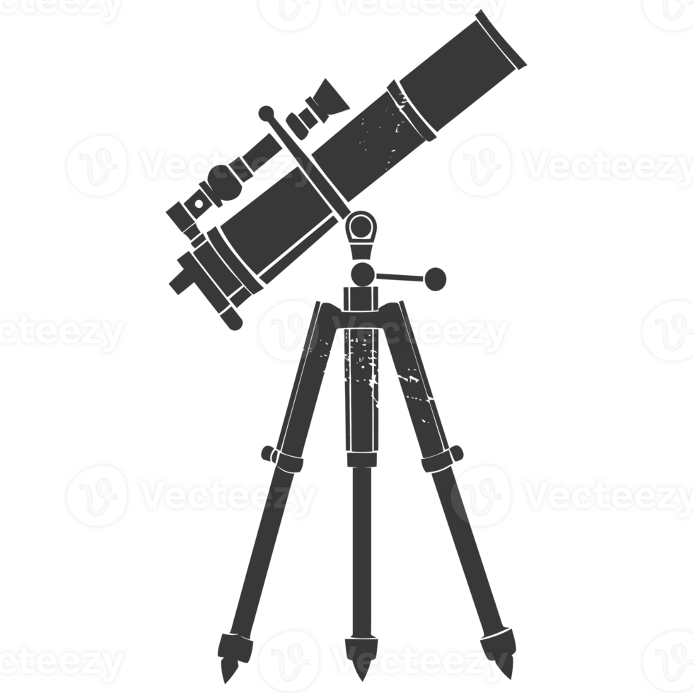 AI generated Silhouette telescope black color only png