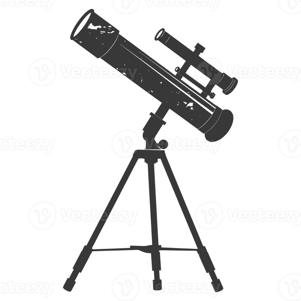 AI generated Silhouette telescope black color only png