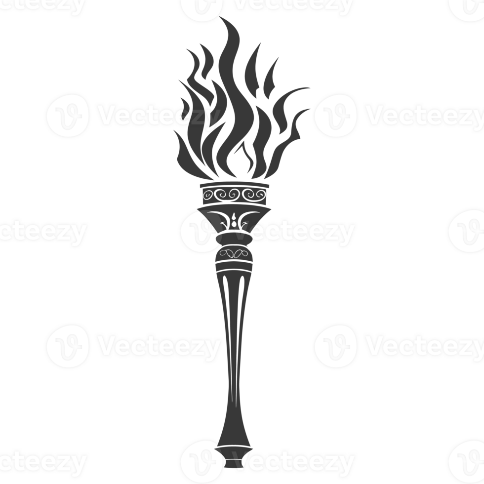AI generated Silhouette torch black color only png