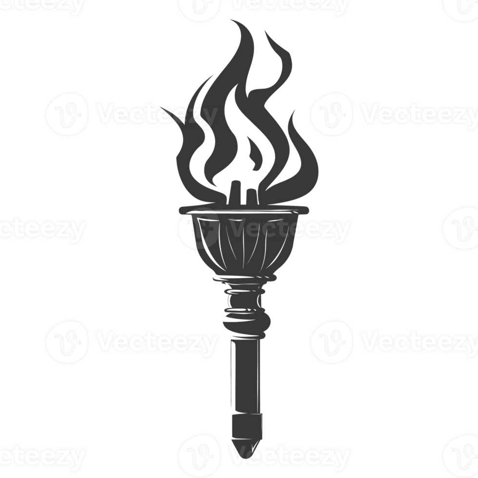 AI generated Silhouette torch black color only png