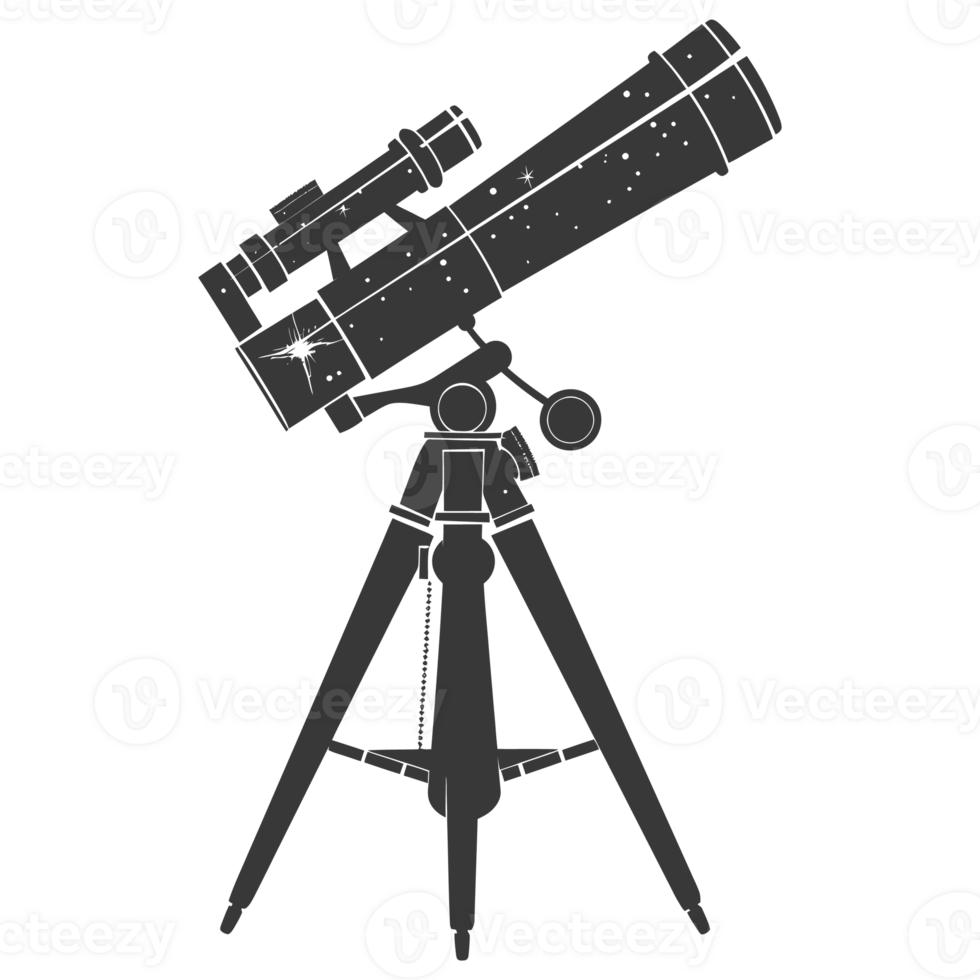 AI generated Silhouette telescope black color only png