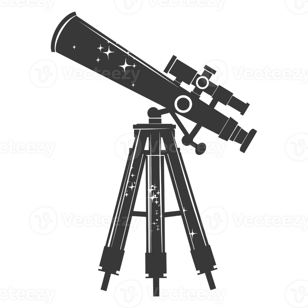AI generated Silhouette telescope black color only png