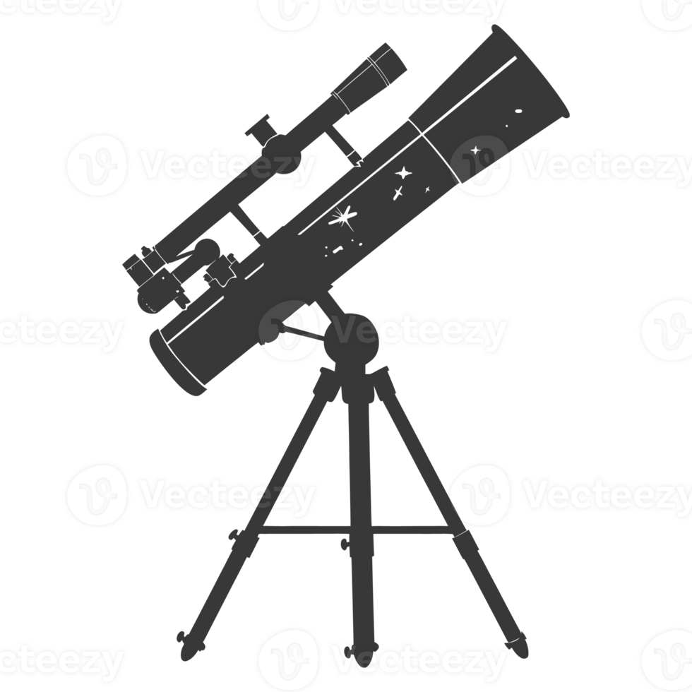 AI generated Silhouette telescope black color only png