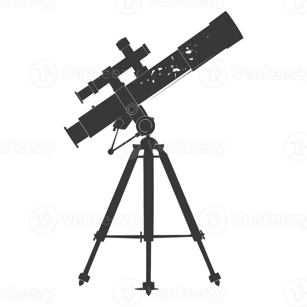 AI generated Silhouette telescope black color only png