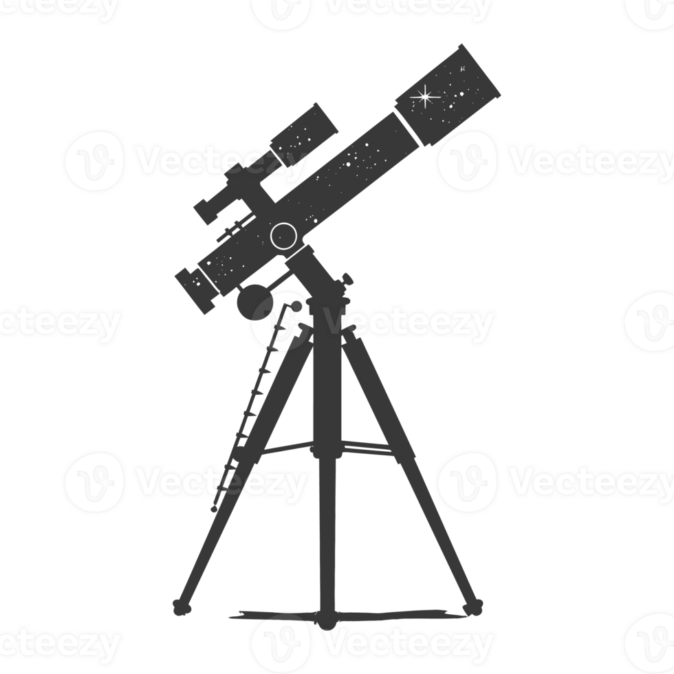 AI generated Silhouette telescope black color only png