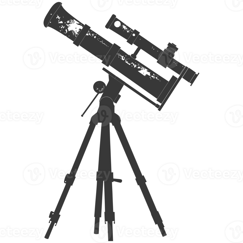 AI generated Silhouette telescope black color only png