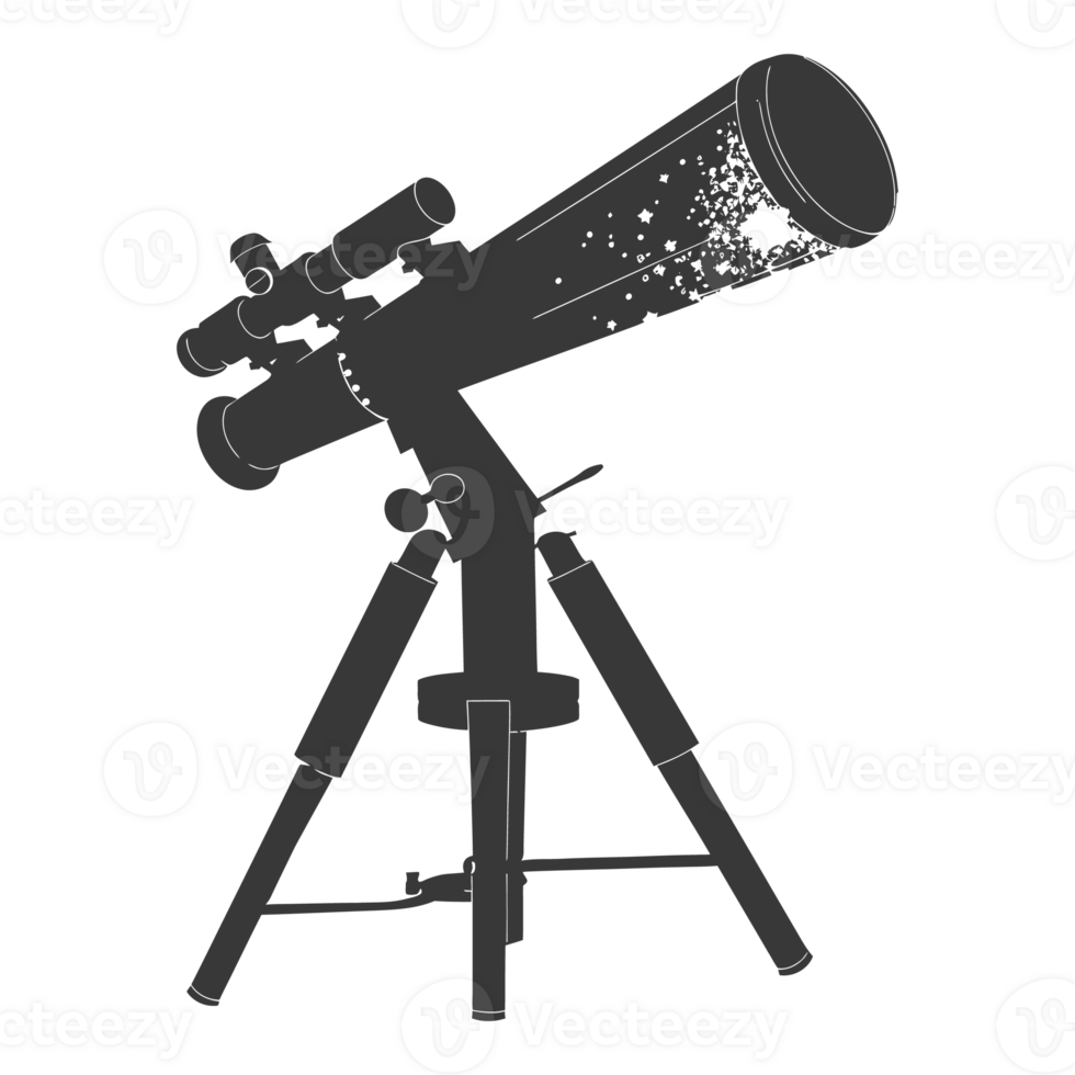 AI generated Silhouette telescope black color only png