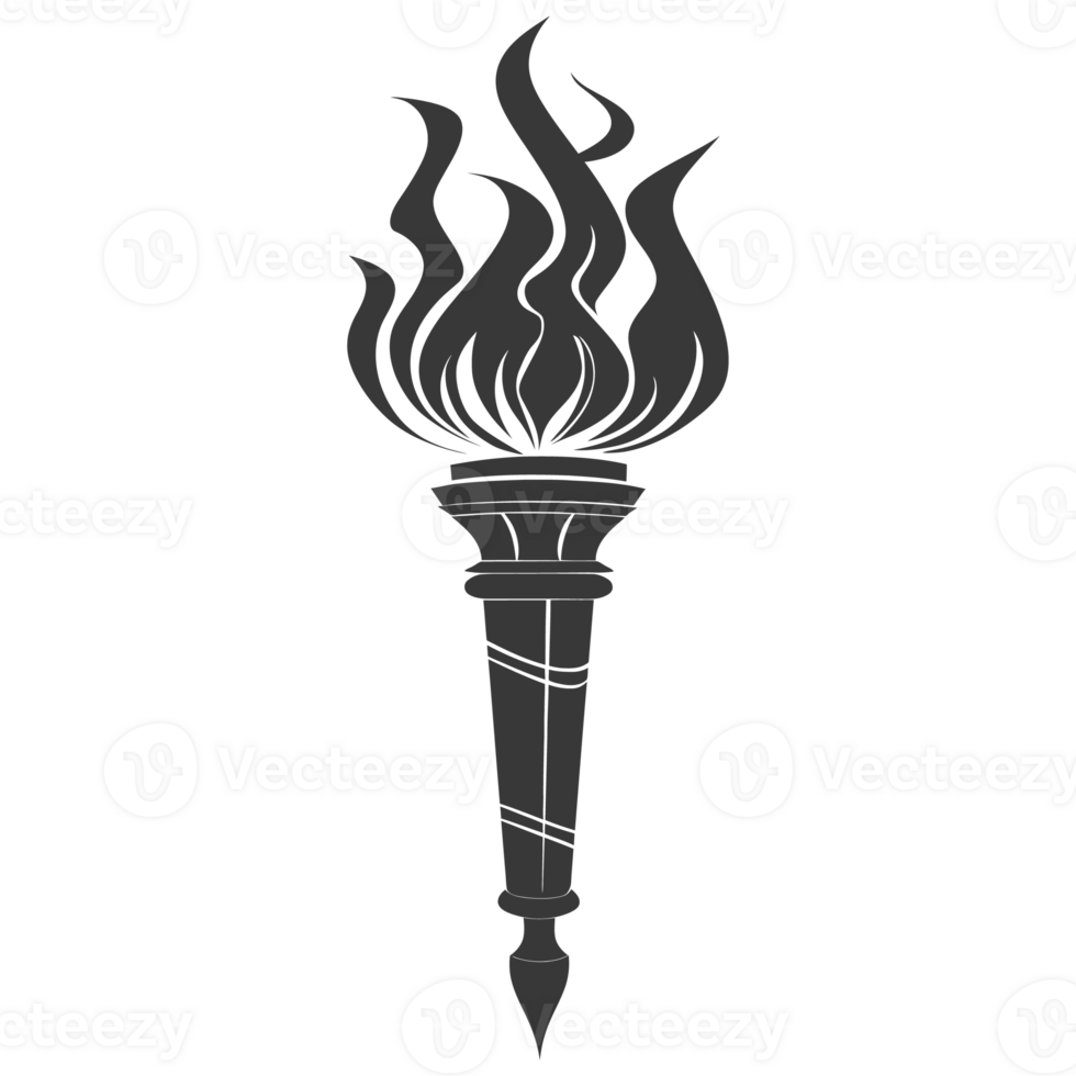 AI generated Silhouette torch black color only png