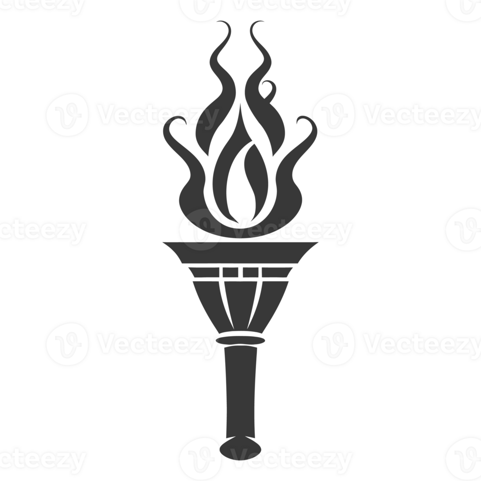 AI generated Silhouette torch black color only png