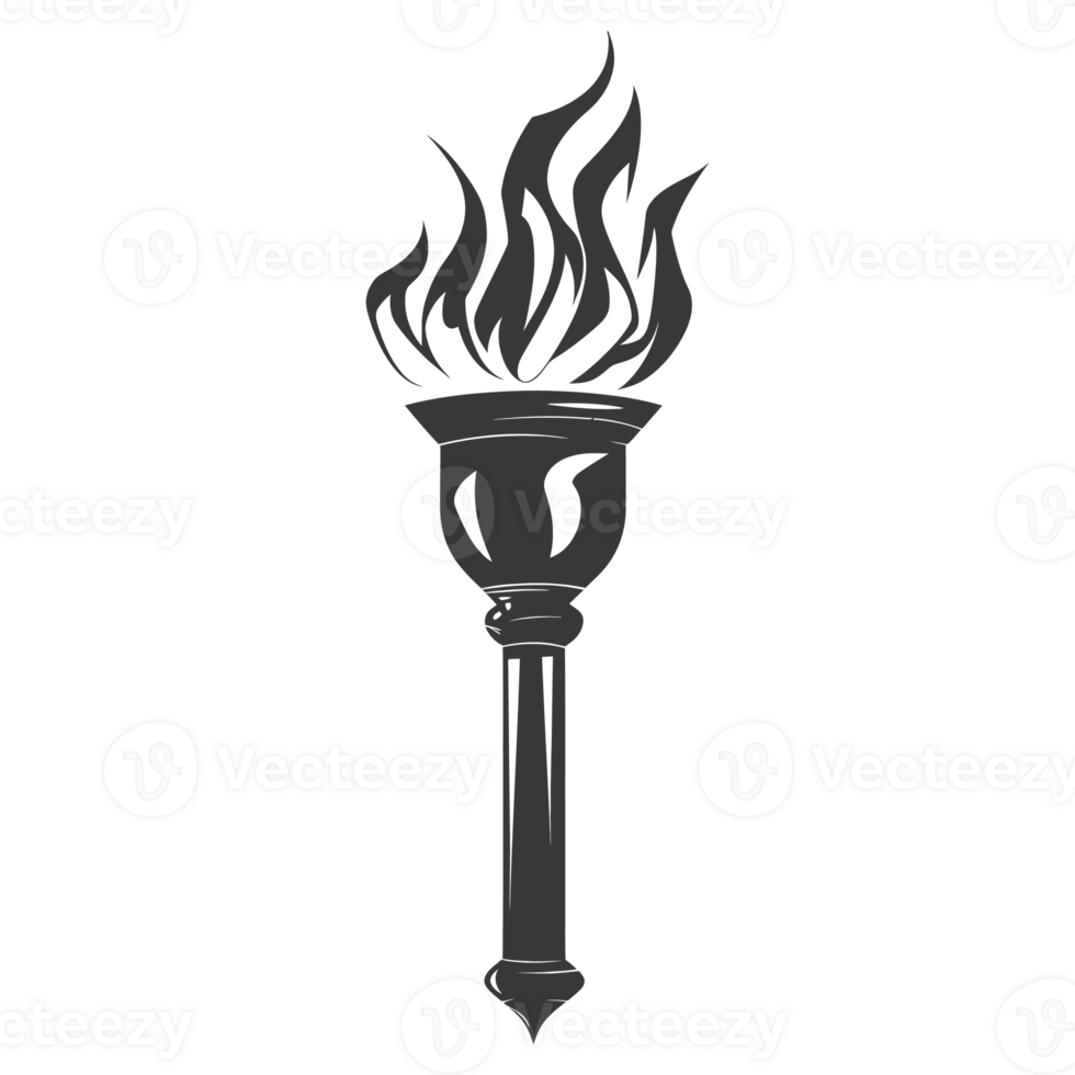 AI generated Silhouette torch black color only png