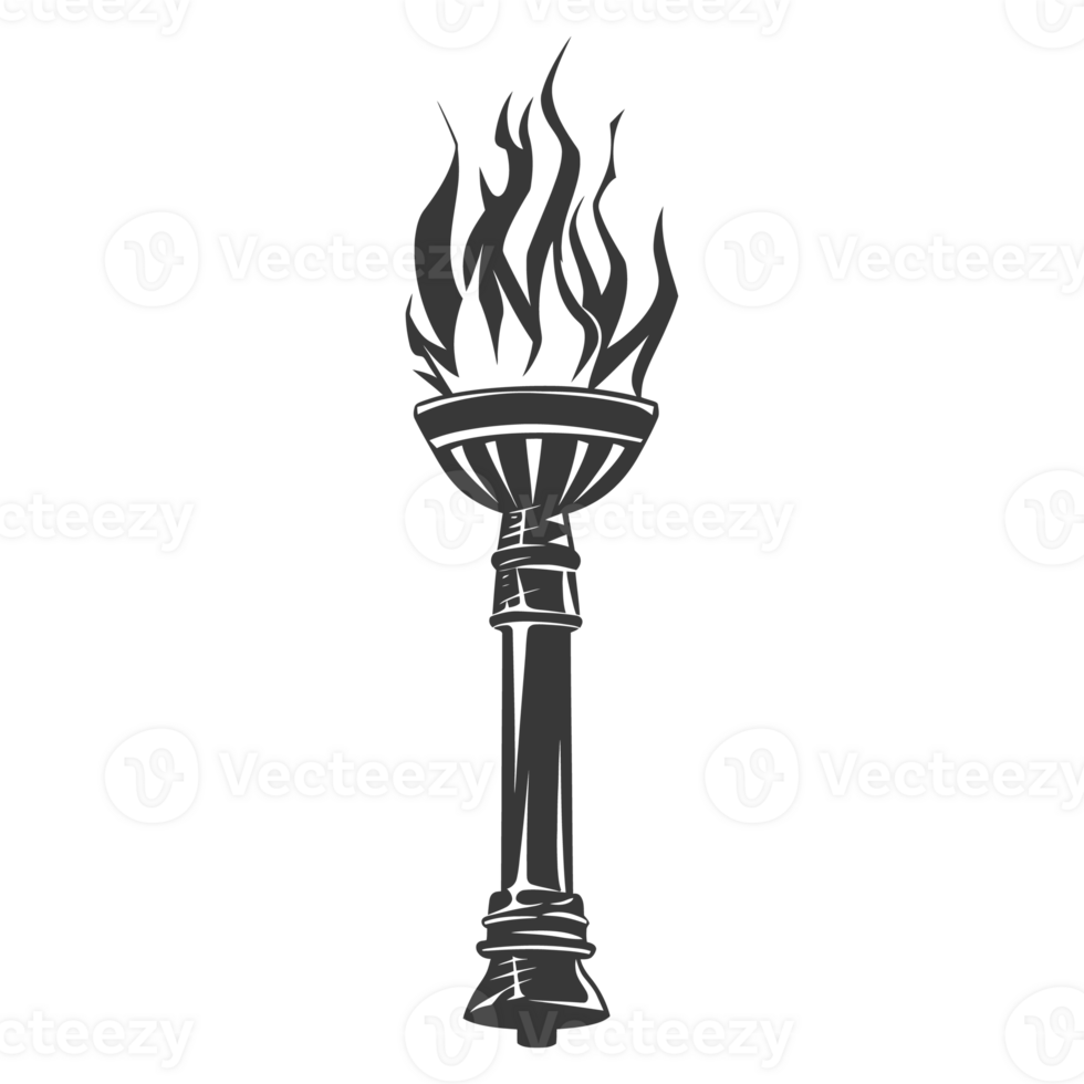 AI generated Silhouette torch black color only png