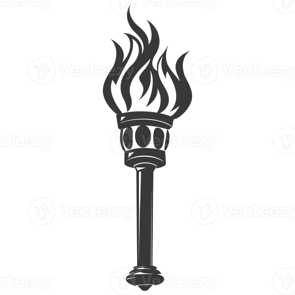 AI generated Silhouette torch black color only png