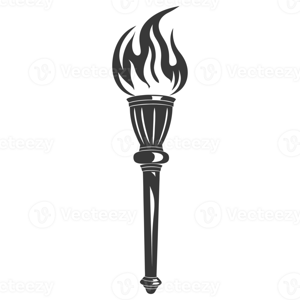 AI generated Silhouette torch black color only png