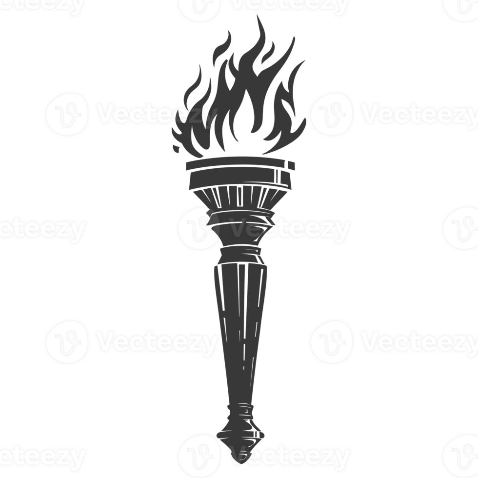 AI generated Silhouette torch black color only png