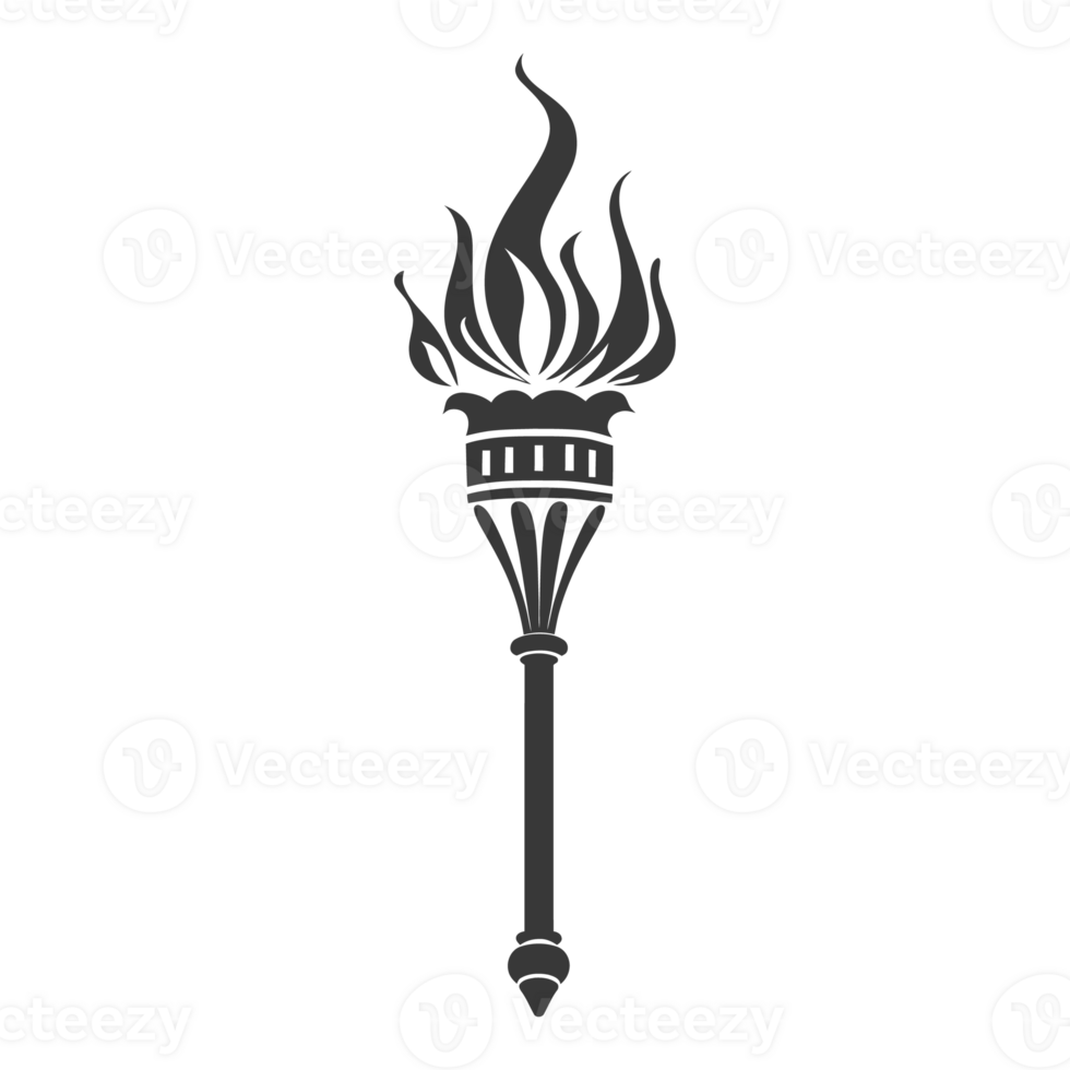 AI generated Silhouette torch black color only png