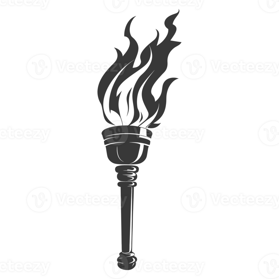 AI generated Silhouette torch black color only png