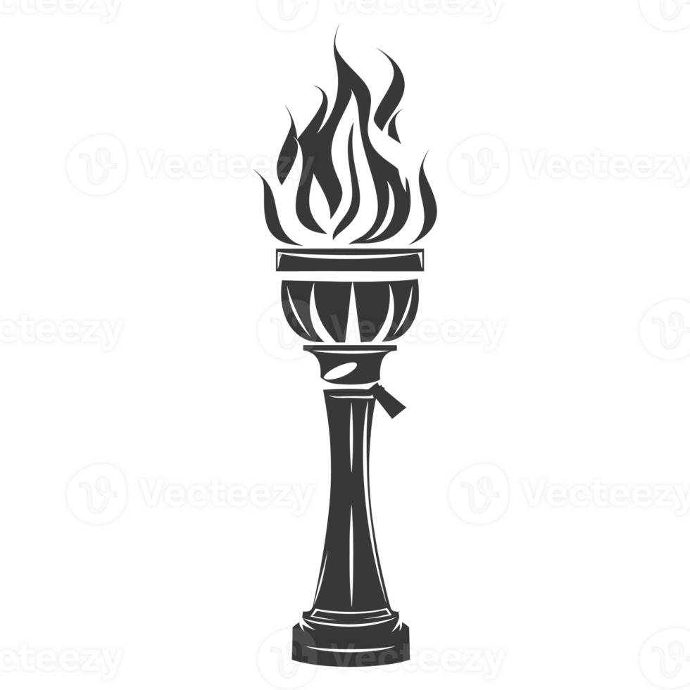 AI generated Silhouette torch black color only png