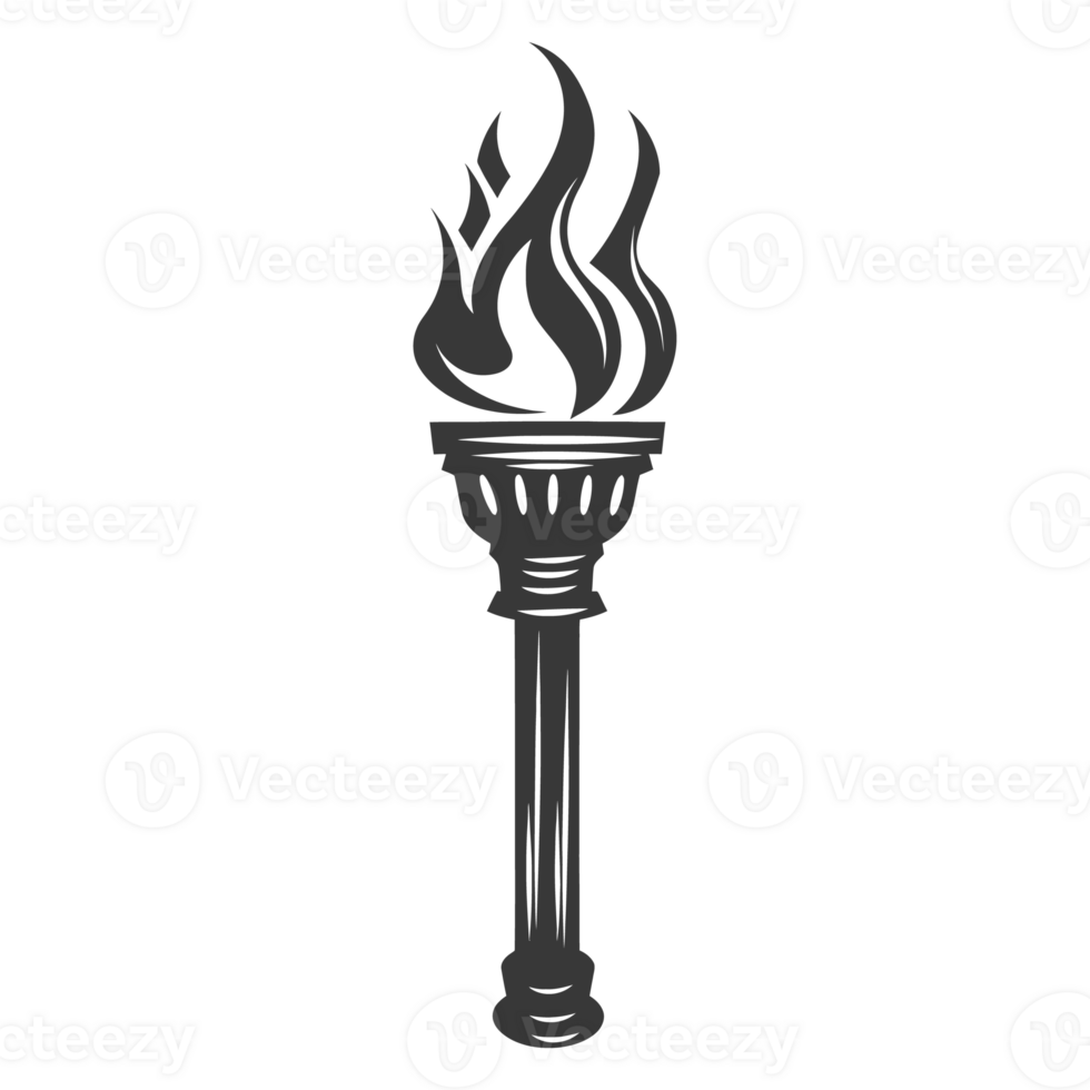 AI generated Silhouette torch black color only png