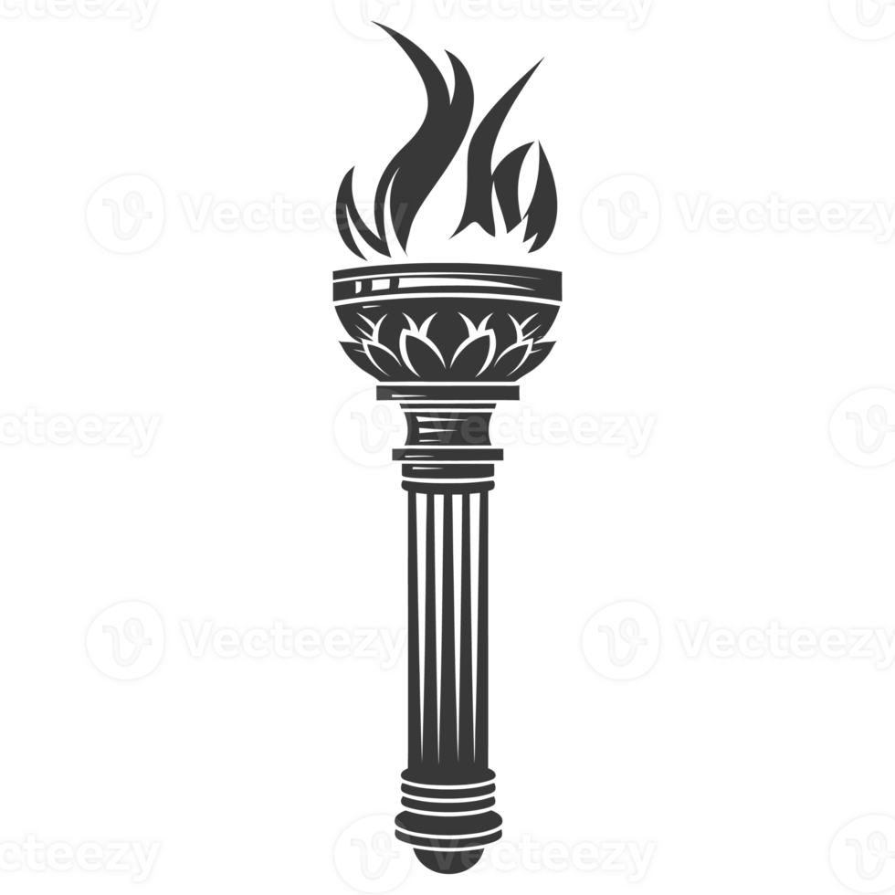 AI generated Silhouette torch black color only png