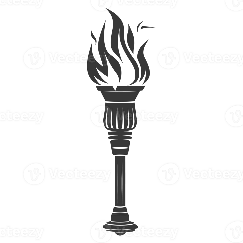AI generated Silhouette torch black color only png