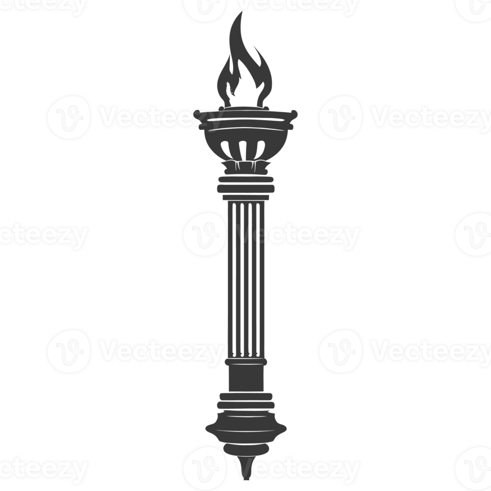 AI generated Silhouette torch black color only png
