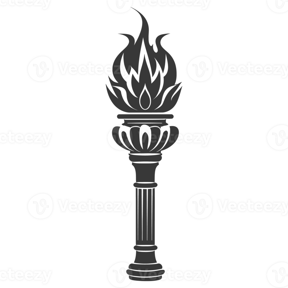 AI generated Silhouette torch black color only png