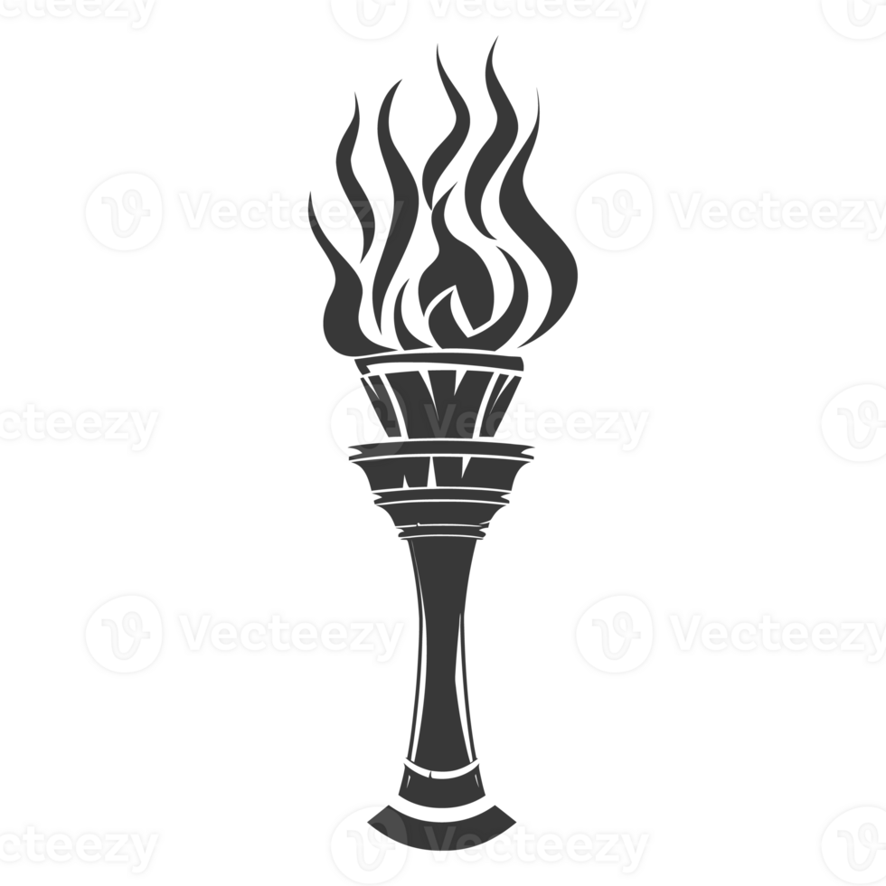 AI generated Silhouette torch black color only png