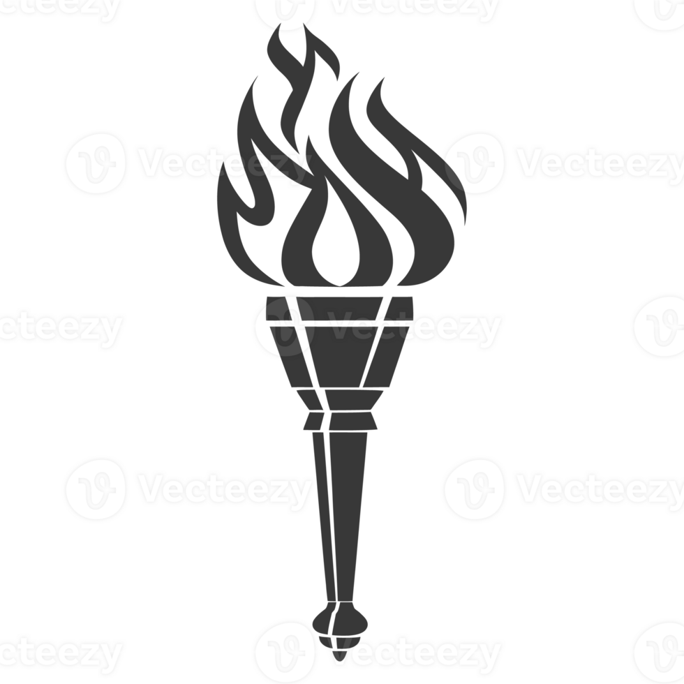 AI generated Silhouette torch black color only png