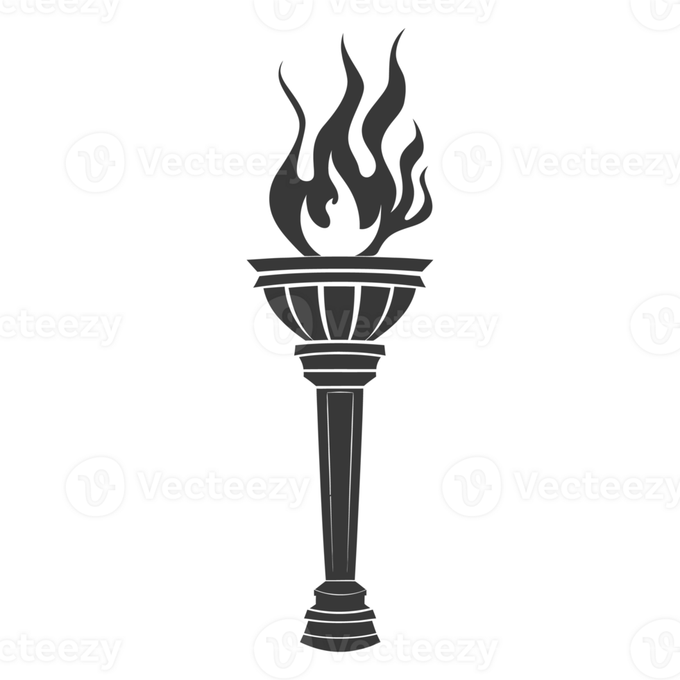 AI generated Silhouette torch black color only png