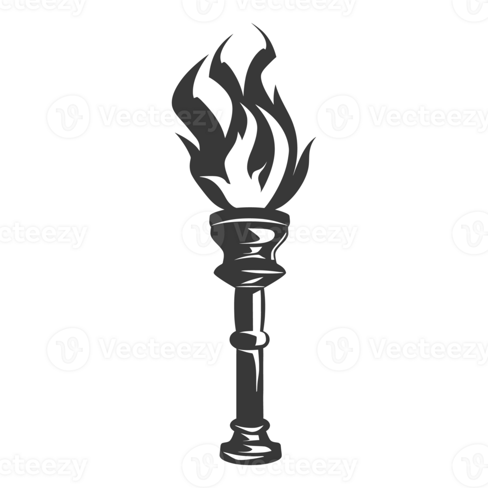 AI generated Silhouette torch black color only png