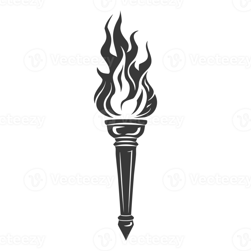 AI generated Silhouette torch black color only png