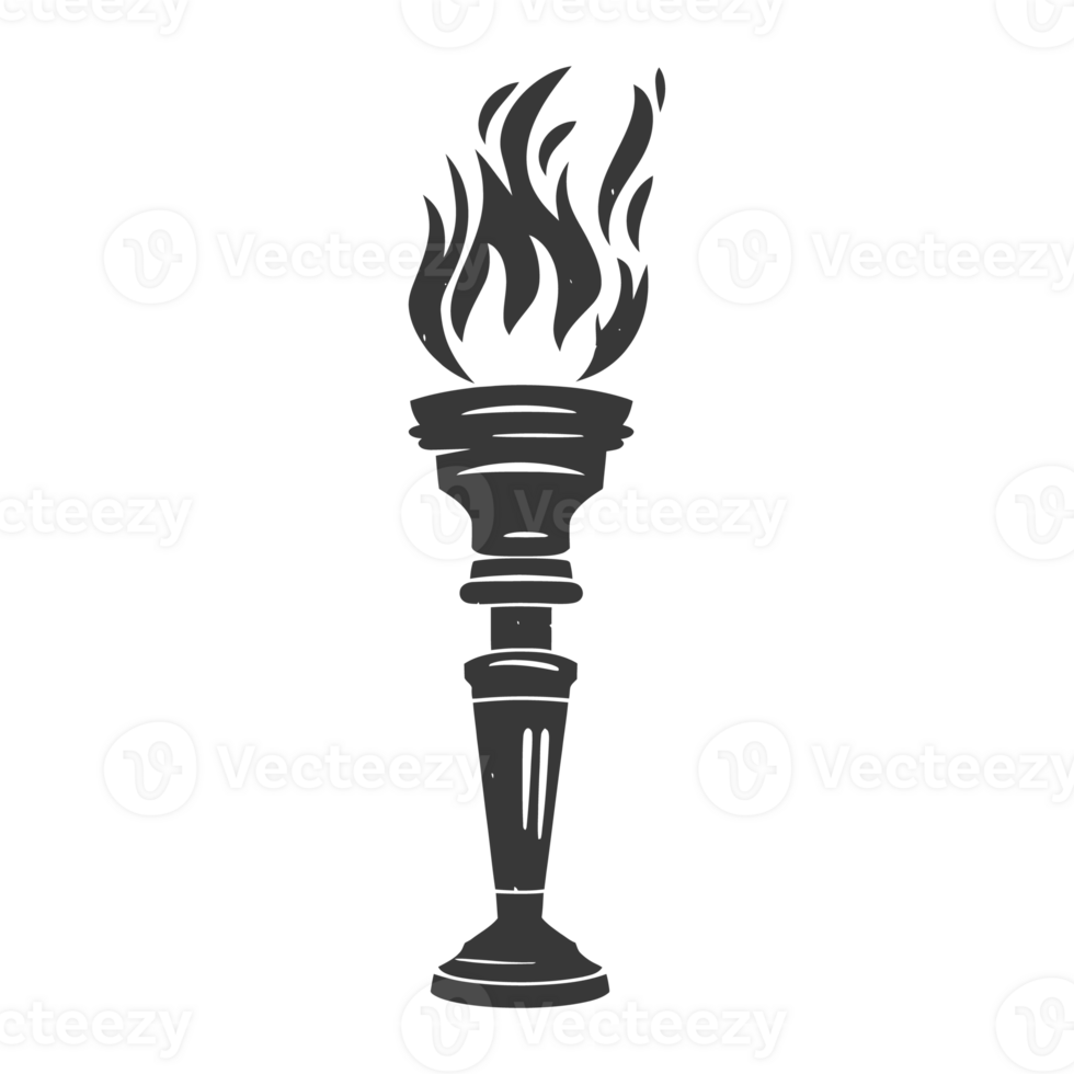 AI generated Silhouette torch black color only png