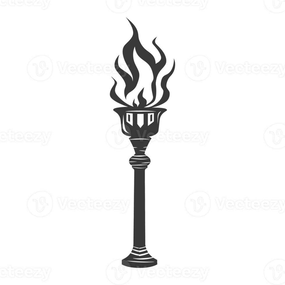 AI generated Silhouette torch black color only png