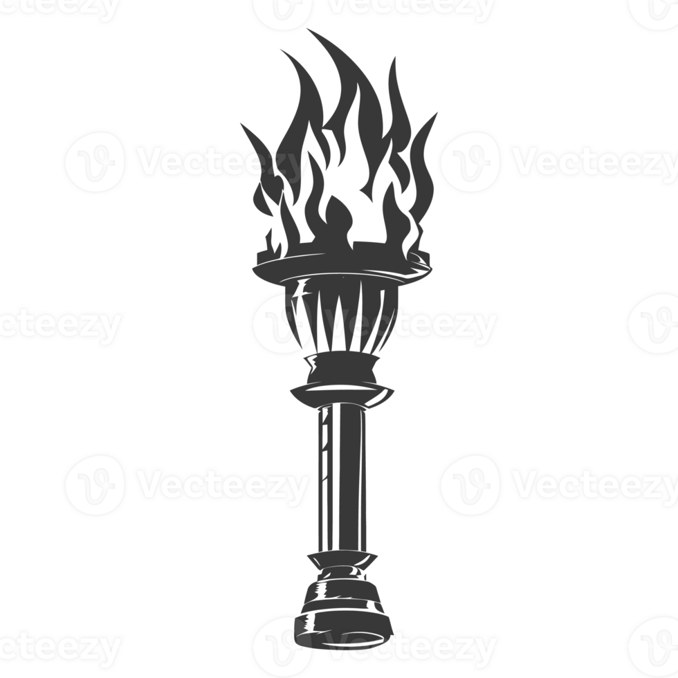 AI generated Silhouette torch black color only png