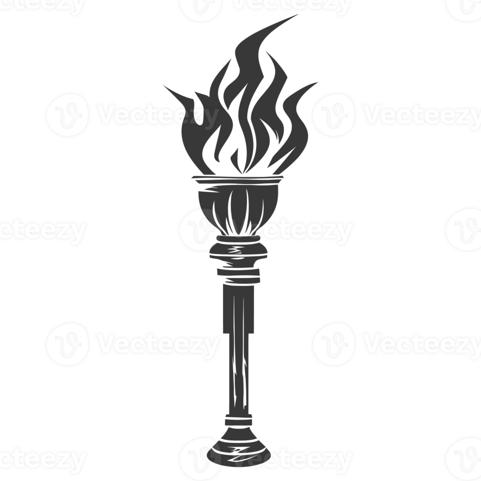 AI generated Silhouette torch black color only png