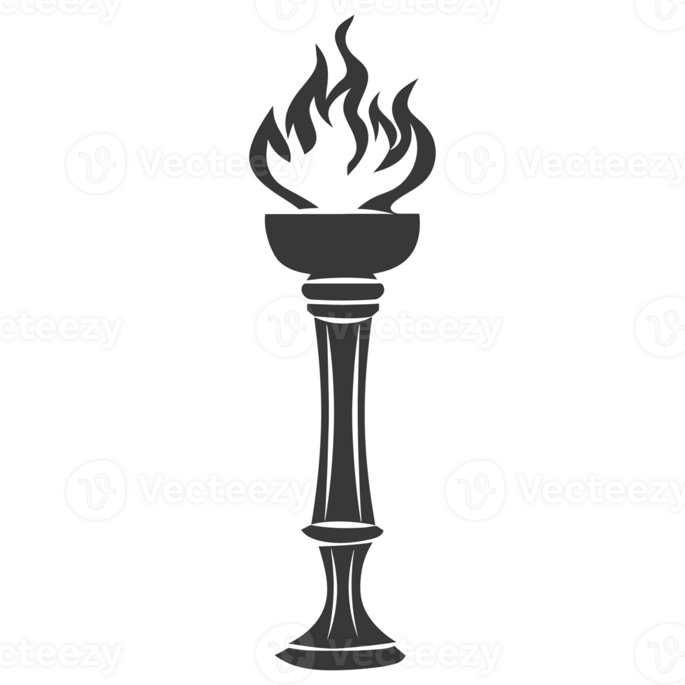 AI generated Silhouette torch black color only png