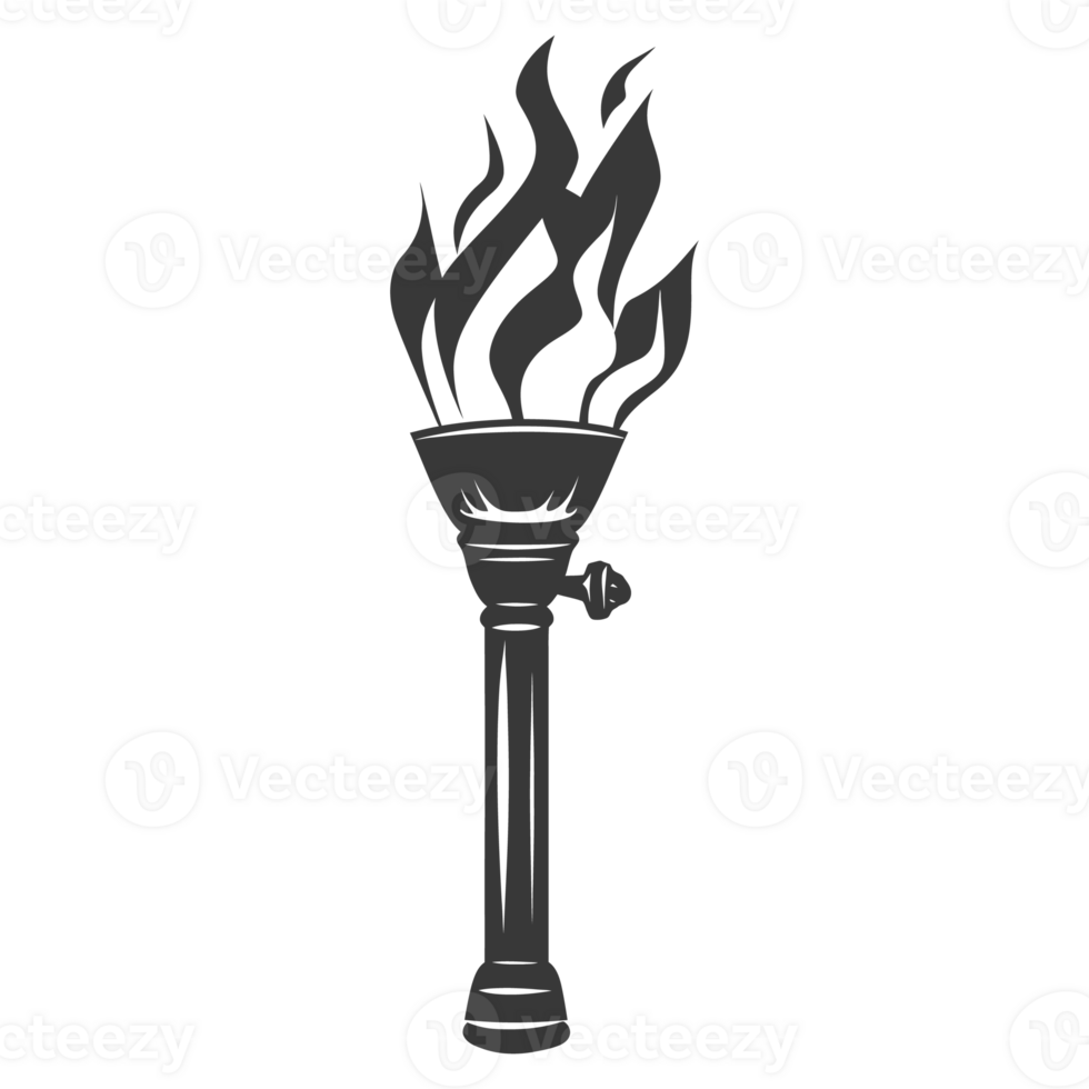 AI generated Silhouette torch black color only png