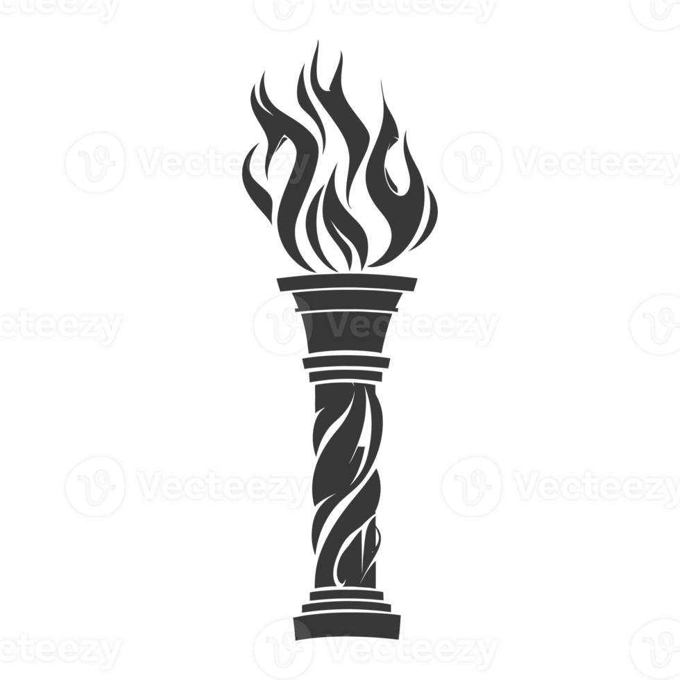 AI generated Silhouette torch black color only png