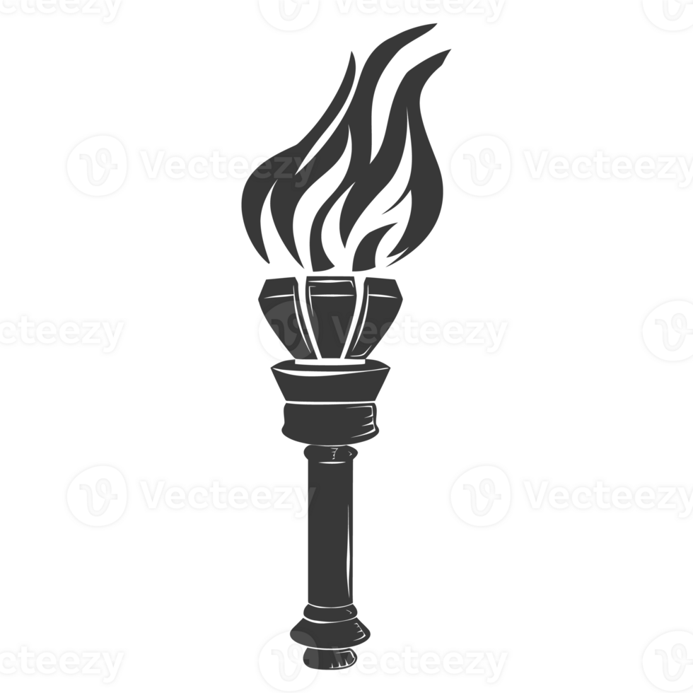 AI generated Silhouette torch black color only png