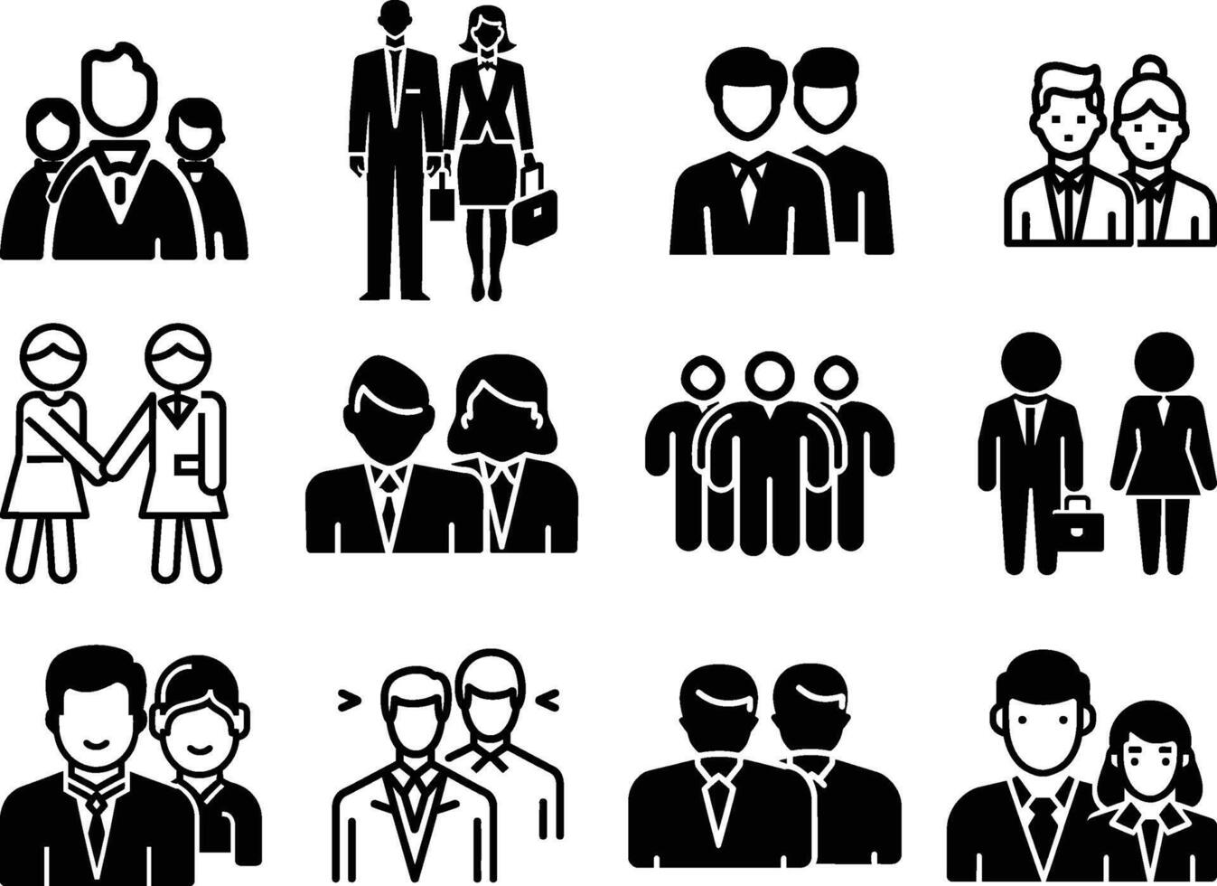 Set of Business and People Icon, vector on isolated white background