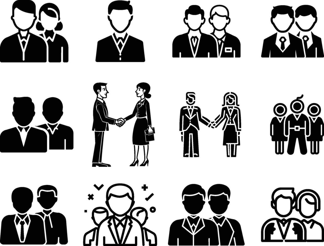 Set of Business and People Icon, vector on isolated white background