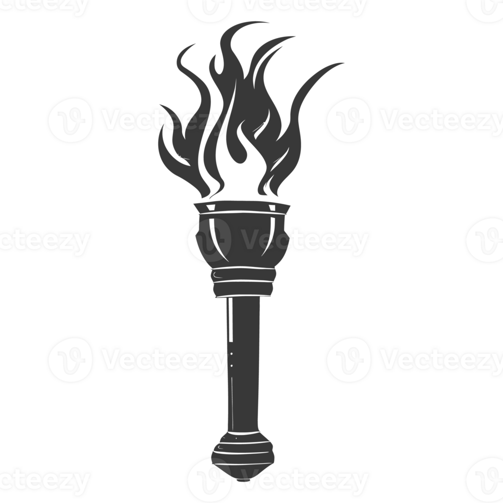 AI generated Silhouette torch black color only png