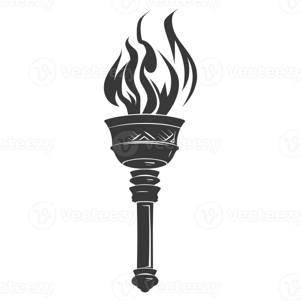 AI generated Silhouette torch black color only png