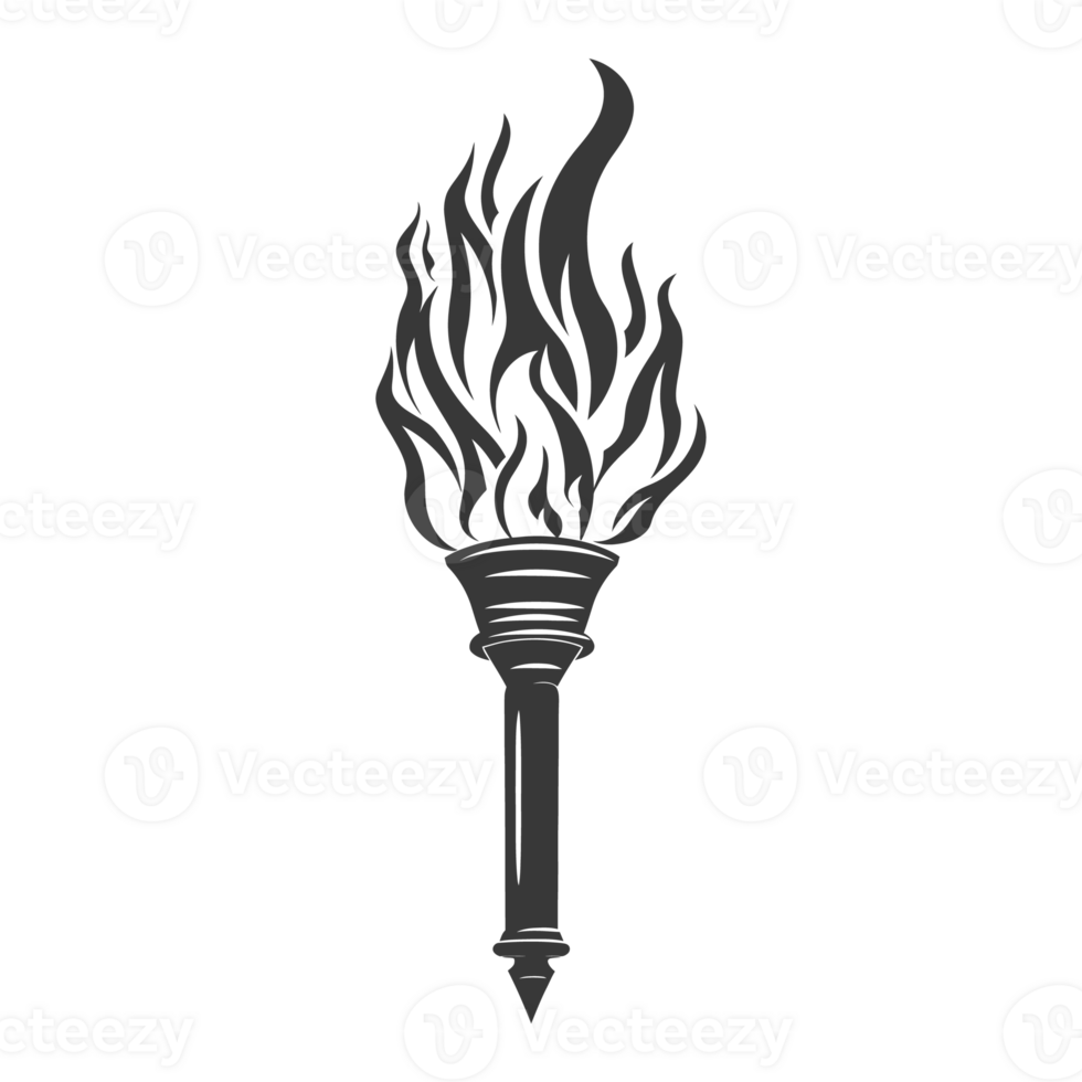 AI generated Silhouette torch black color only png