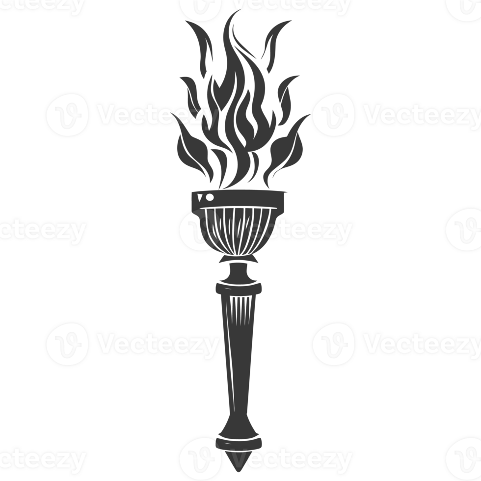 AI generated Silhouette torch black color only png